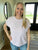 Lavender Light Ribbed Sweater Short Sleeve Tee(183)