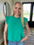 Green Top w/ Ruffle Sleeve & Neck(177)