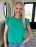 Green Top w/ Ruffle Sleeve & Neck(177)
