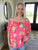 Coral Floral Off Shoulder Blouse(184)