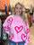 Pink Heart Oversized Sweater(379)