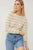 Beige Stripe Crochet Sweater(W812)