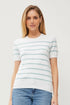 Mint Stripe Lightweight Short Sleeve Sweater(415)