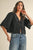 Black Floral Embroidered Top(189)