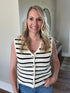Black/Cream Stripe Sweater Vest(187)