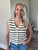 Black/Cream Stripe Sweater Vest(187)