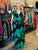 Black/Green Wrap Style Maxi Dress(411)