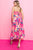 Pink Floral Strapless Dress(442)