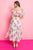 Cream/Pink Floral Off Shoulder Dress(W920)