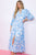 White/Blue Floral Eyelet Maxi Dress(516)