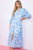 White/Blue Floral Eyelet Maxi Dress(W843)
