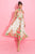 Floral Halter Pleated Midi Dress(594)
