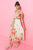 Floral Halter Pleated Midi Dress(594)