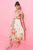 Floral Halter Pleated Midi Dress(W919)