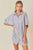 Gray Stripe Oversized Shirt Dress(642)
