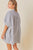Gray Stripe Oversized Shirt Dress(642)