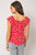 Red/Cream Flower Knit Top(617)
