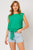 Green Sleeveless Tie Front Top(616)