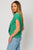 Green Textured Ribbed Knot Front Tee(577)