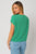 Green Textured Ribbed Knot Front Tee(577)