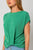 Green Textured Ribbed Knot Front Tee(W904)