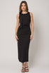 Black Ribbed Knit Maxi Dress(672)