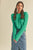 Green Soft Fuzzy Puff Sleeve Sweater(W573)