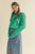 Green Soft Fuzzy Puff Sleeve Sweater(W573)