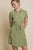 Olive Button Down Shirt Dress(W917)