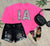 Pink “IA” Leopard Graphic Sweatshirt(599)