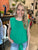 Green Sleeveless Tie Front Top(W940)