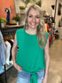 Green Sleeveless Tie Front Top(W940)