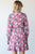 Pink Floral Chiffon Dress(590)