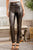 Black Faux Leather Leggings(W646)