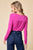 Pink Surplice Knit Bodysuit(W648)