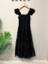 Black Tulle Maxi Dress(639)