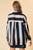 Black Stripe Silk Oversized Blouse(W644)