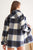 Navy Plaid Button Up Shacket(W545)