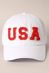 White USA patch Baseball Cap (WH126)