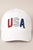 White USA embroidered Baseball Cap (H127)