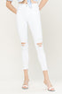 Vervet High Rise White Distressed Skinny Jeans(VT1106)