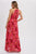 Fuchsia Floral Halter Maxi Dress(W533)