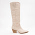 Cream Faux Suede Tall Western Boot(Beatrice-WAUKEE)