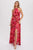 Fuchsia Floral Halter Maxi Dress(W533)