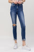 Vervet Medium High Rise Distressed Cuffed Skinny Jean(V2270M)