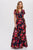 Navy Floral Wrap Style Maxi Dress(W690)