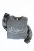 Charcoal “Blessed” Graphic Sweatshirt(W661)