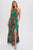 Green Floral Halter Maxi Dress(W532)