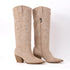 Taupe Suede Cowboy Boots(Beatrice)